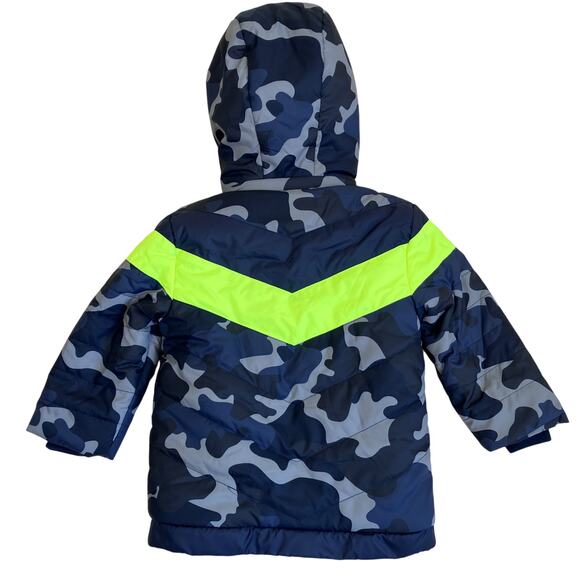 Egg New York NWT Sz 2T Toddlers Winter Puffer Jacket Sherpa Lined Hooded Camo - Picture 4 of 16